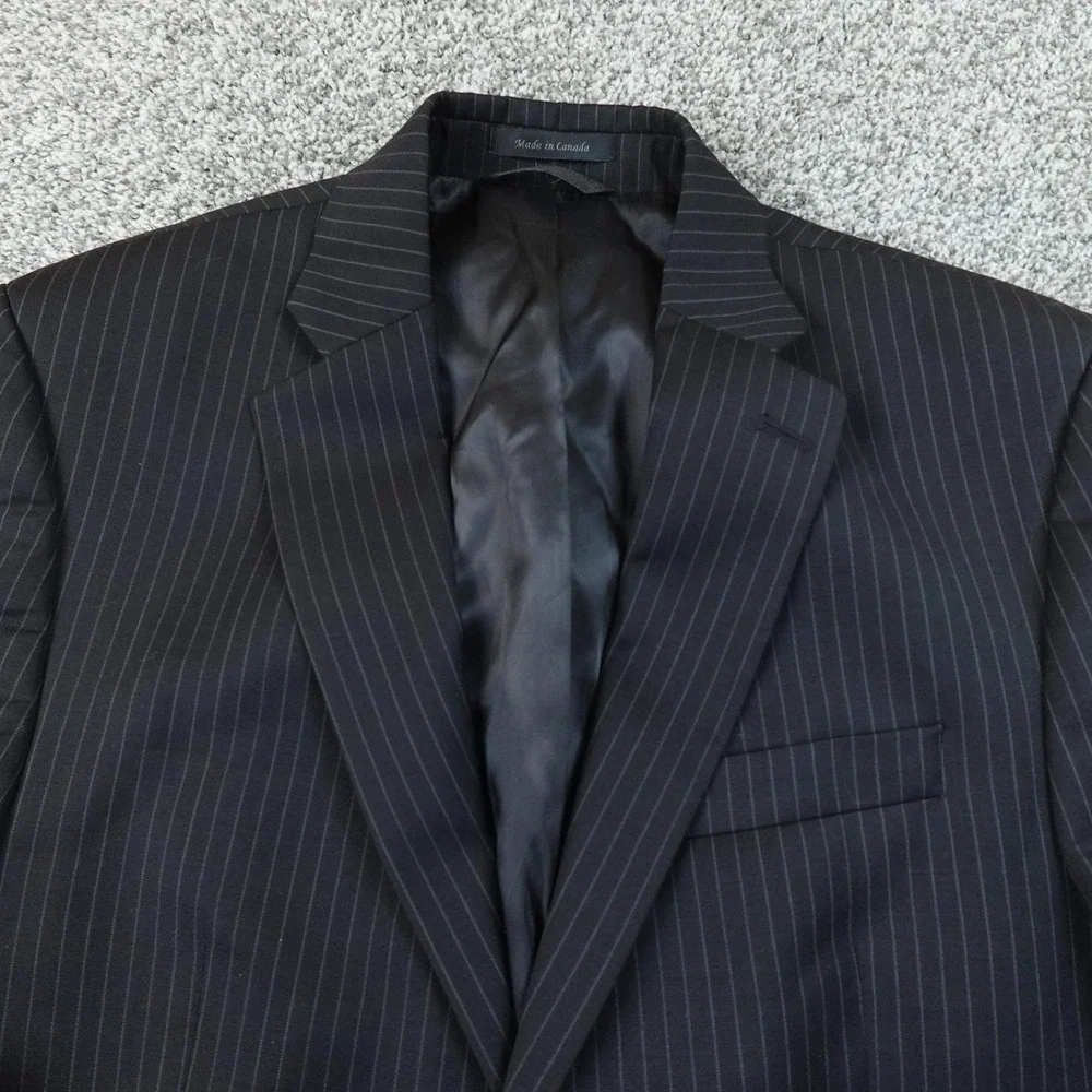 Ralph Lauren Blazer Mens 40R Black Pinstripe Wool Sport Coat Suit Jacket Canada